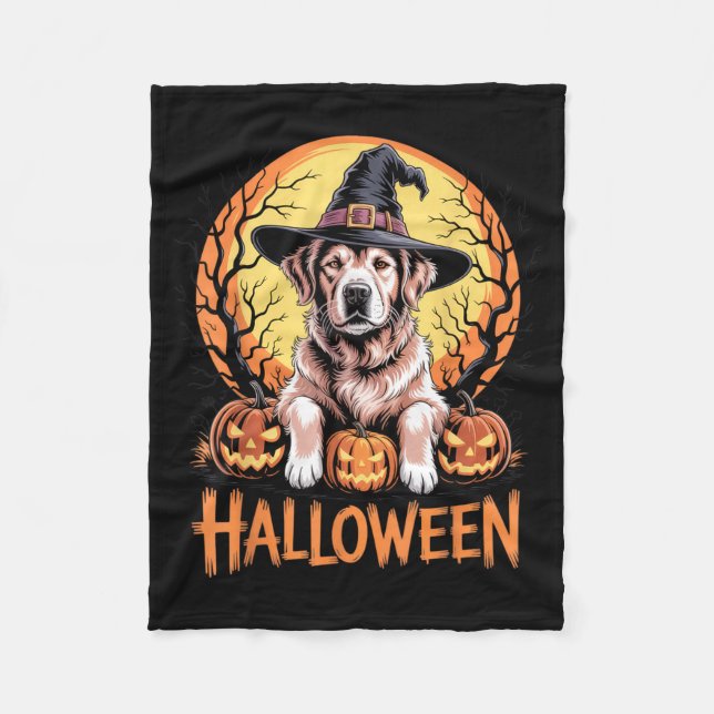 Cobertor De Velo Design de Bruxa de Cachorro de Halloween Para Aman (Frente)