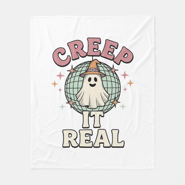 Cobertor De Velo Design de Camisa de Halloween Creep It Real Ghost  (Frente)