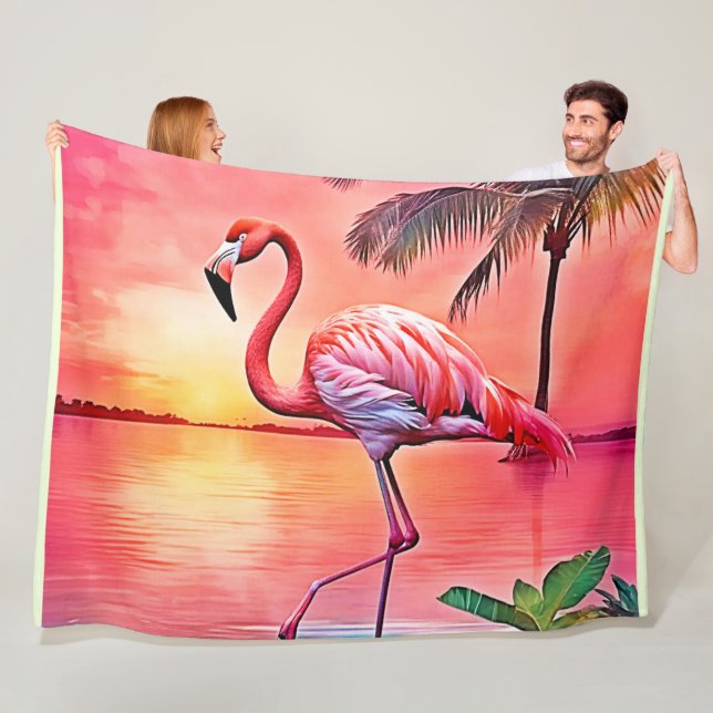Cobertor De Velo Design de cena de Flamingo rosa (In Situ)