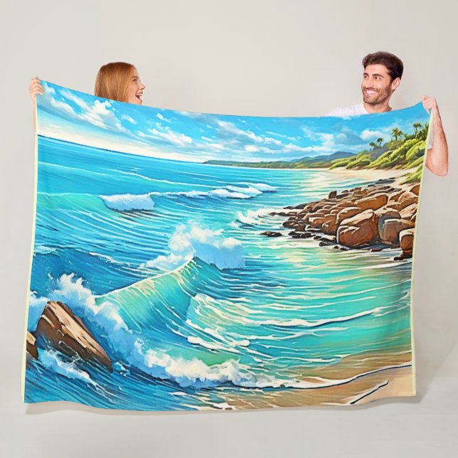 Cobertor De Velo Design de Cena de Rock Costeiro (In Situ)