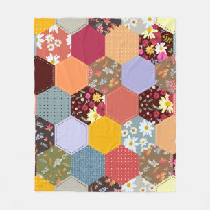 Cobertor De Velo Design de Coloração das Flores de Hexágono Colorid