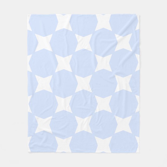 Cobertor De Velo Design de Estrela Azul Pastel e Branco para Bebê (Frente)
