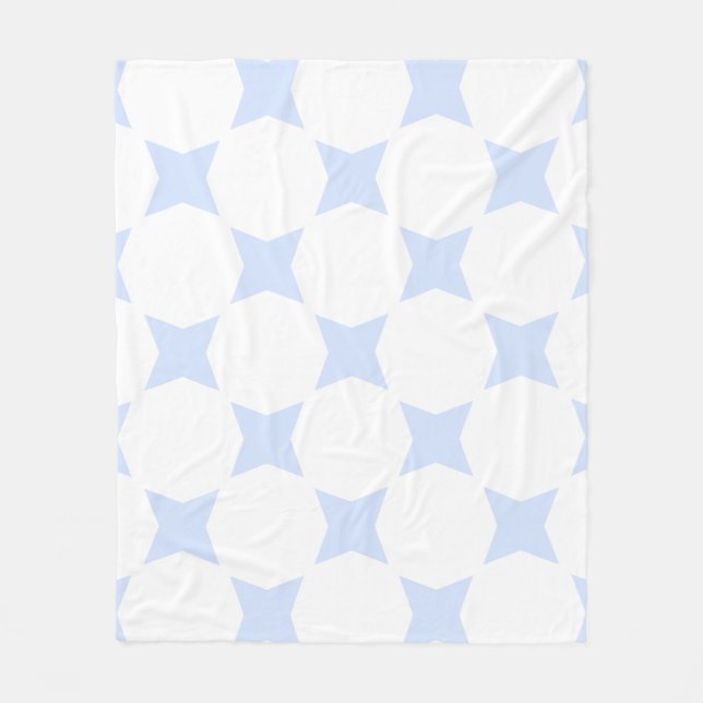 Cobertor De Velo Design de Estrelas em Pastel Branco e Azul Bebê (Frente)