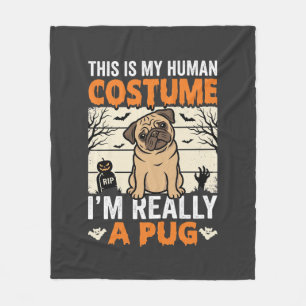 Cobertor De Velo Design de Fantasia Humana de Pug Engraçado de Hall