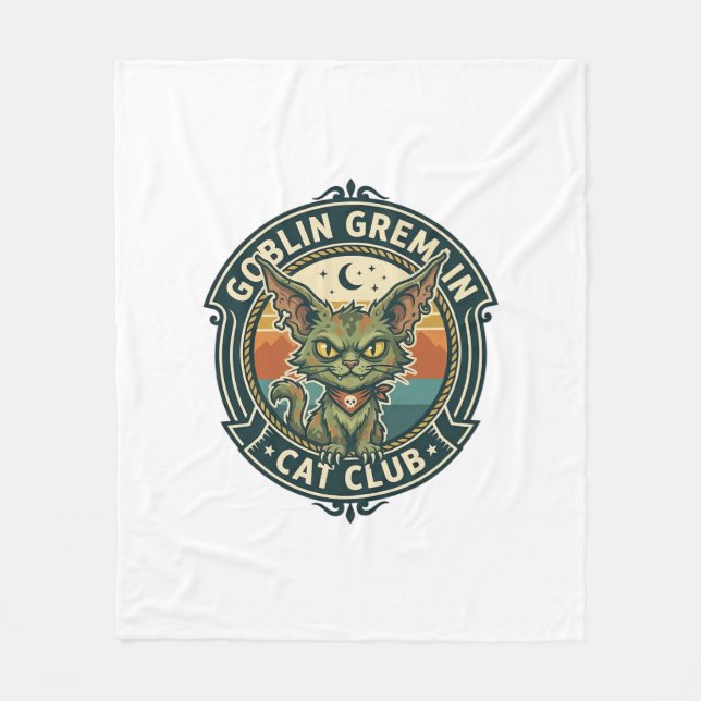 Cobertor De Velo Design de Gatinho Fofo de Gremlin Goblin - Grem Go (Frente)
