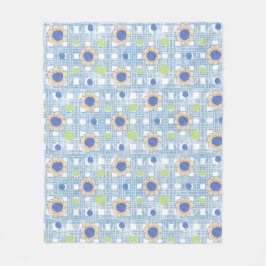 Cobertor De Velo Design de girassol e Xadrez