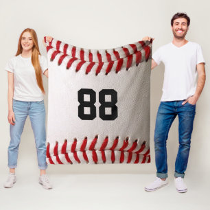 Cobertor De Velo Design de jogador de beisebol com número de camisa