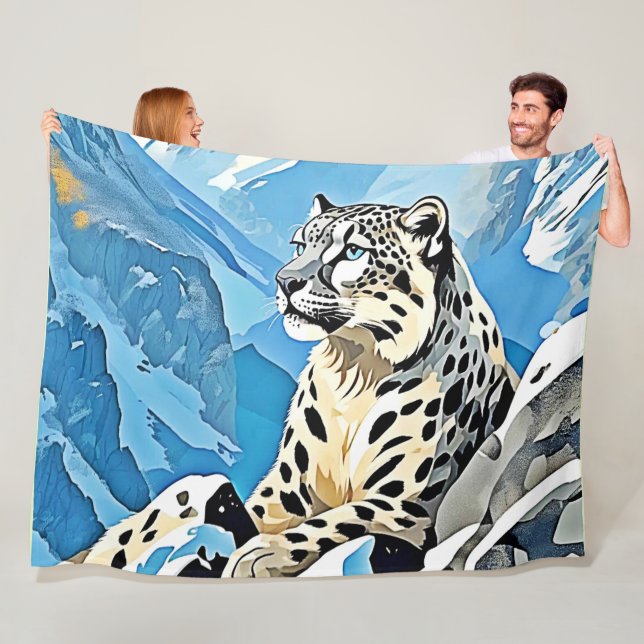 Cobertor De Velo Design de Leopardo de Neve Selvagem (In Situ)