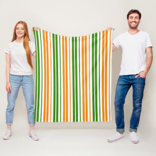 Cobertor De Velo Design de Listras Verticais Laranja Branco Verde  