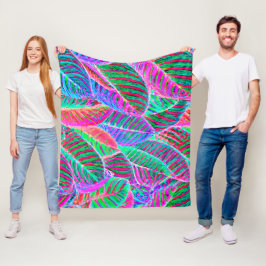 Cobertor De Velo Design de padrão de folha vívida