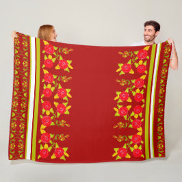 Cobertor De Velo Design de padrão de Rosa com Verde limão