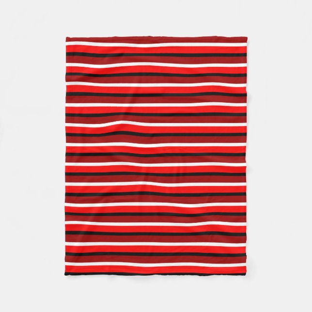 Cobertor De Velo Design de Padrão de Stripes Vermelhas Vermelhas e  (Frente)