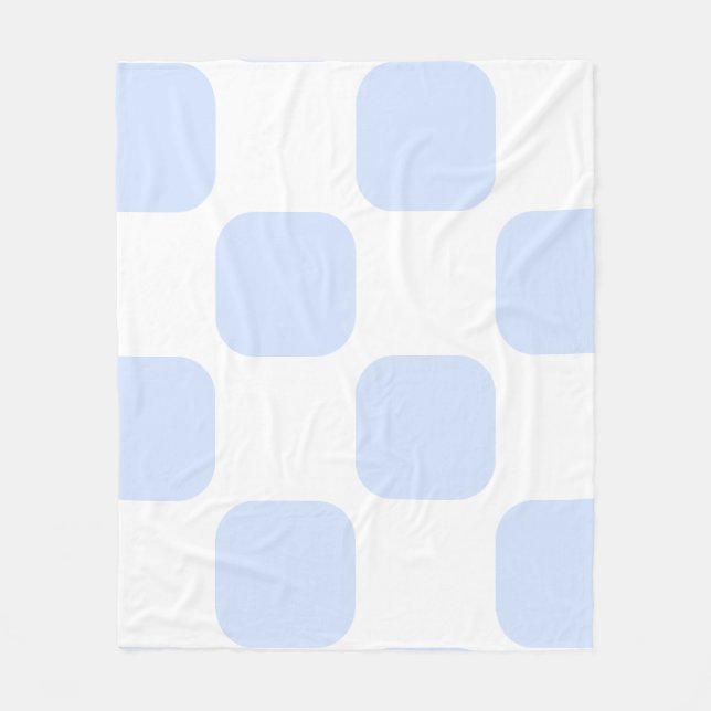 Cobertor De Velo Design de padrão em squircle pastel branco e azul  (Frente)