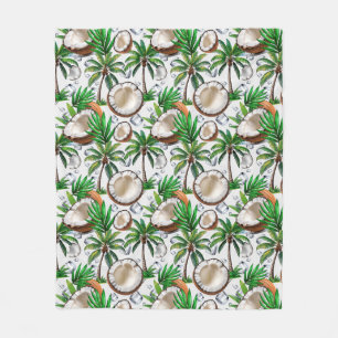 Cobertor De Velo Design de Padrão Tropical de Árvore de Coco