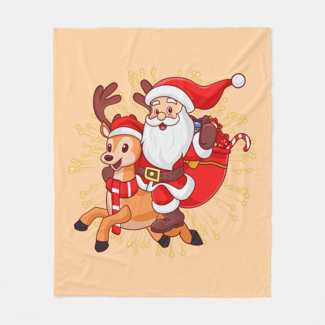 Cobertor De Velo **"Design de Papai Noel Divertido – Alegre e Festi (Frente)