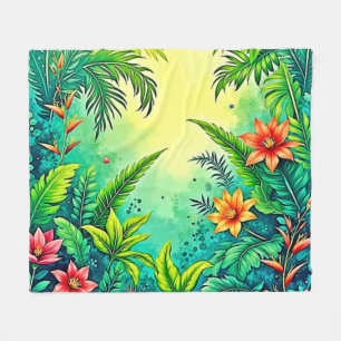 Cobertor De Velo Design de Paraíso Tropical Jungle Lush