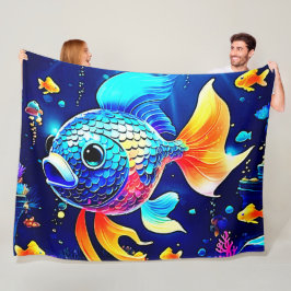 Cobertor De Velo Design de Peixes de Recifes Vibrantes