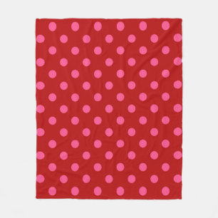 Cobertor De Velo Design de Pontos Polka Vermelho Cereja Rosa