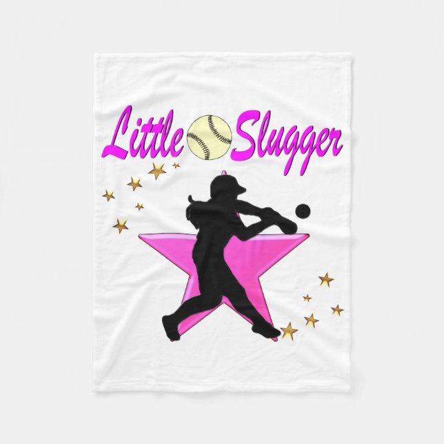 COBERTOR DE VELO DESIGN DE SOFTBALL PINK STAR LITTLE SLUGGER (Frente)