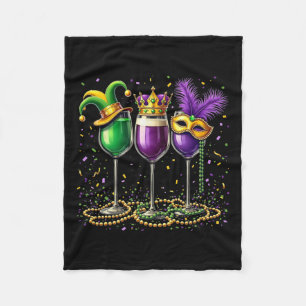 Cobertor De Velo Design de Taça de Vinho de Mardi Gras – Gordita Te