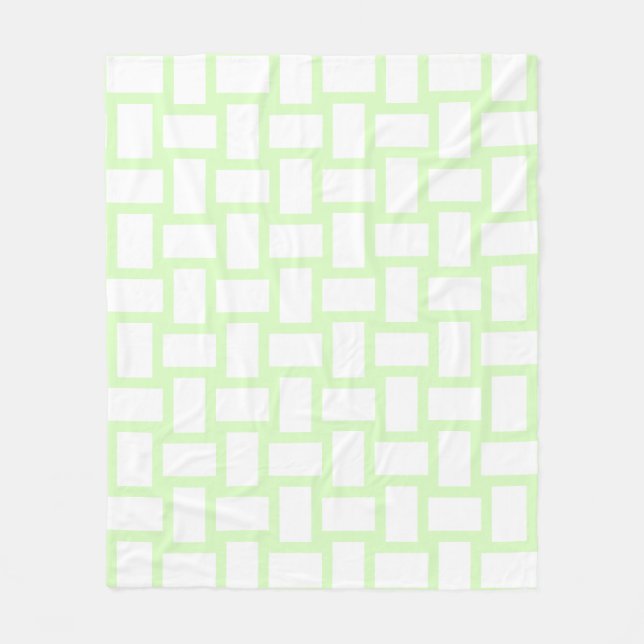Cobertor De Velo Design de Tear Verde Lima Pastel e Branco (Frente)