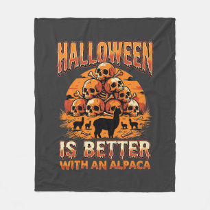 Cobertor De Velo Design de Terror Retro Pilha de Crânio de Alpaca d