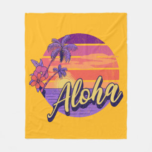 Cobertor De Velo Design de texto "Aloha" com estilo retrô