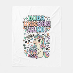 Cobertor De Velo Design de Tipografia Kawaii Clube Unicórnio Boba U