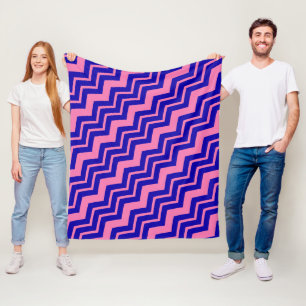 Cobertor De Velo Design de Ziguezague Chevron Rosa Azul