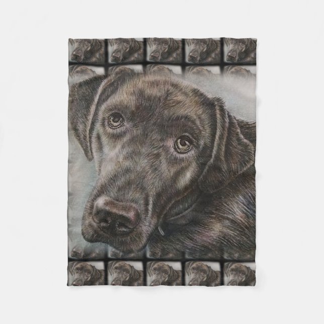 Cobertor De Velo Design do cão de Labrador da arte animal (Frente)