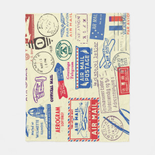 Cobertor De Velo Design do Conjunto de Carimbos do Documento Vintag