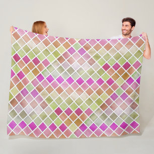 Cobertor De Velo Design do mosaico laranja rosa verde