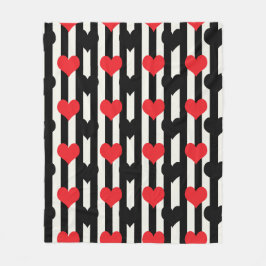 Cobertor De Velo Design do padrão cardíaco vermelho vermelho-preto