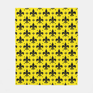 Cobertor De Velo Design do padrão Fleur-de-lis de fundo amarelo