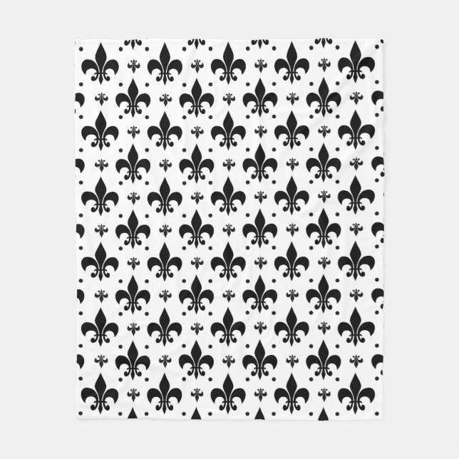 Cobertor De Velo Design do padrão Fleur-de-lis de fundo branco (Frente)