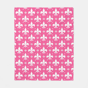 Cobertor De Velo Design do padrão Fleur-de-lis de fundo rosa