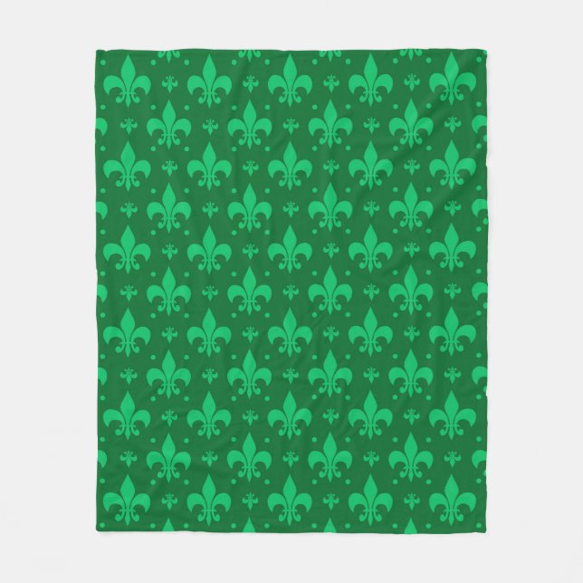 Cobertor De Velo Design do padrão Fleur-de-lis verde (Frente)