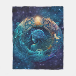 Cobertor De Velo Design em Aquarela do Signo de Água - Aquário