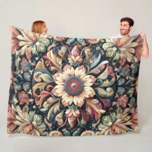 Cobertor De Velo Design Floral Abstrato Incluso
