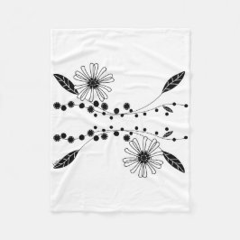 Cobertor De Velo Design Floral Branco e Preto