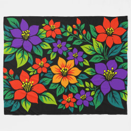 Cobertor De Velo Design Floral Vibrante com Flores Coloridas