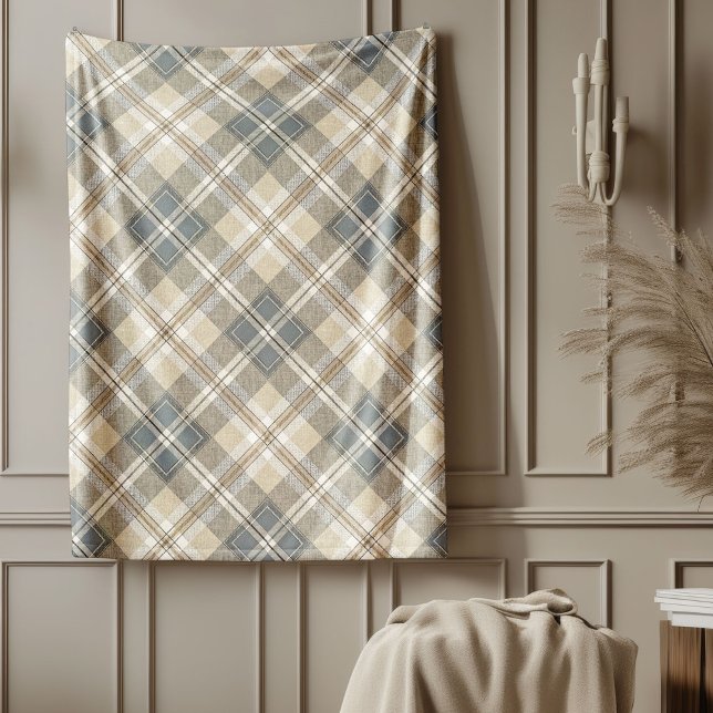 Cobertor De Velo Design Geométrica de Ivory Brown (Minimalist Ivory Brown Chic Geometric Design Fleece Blanket)