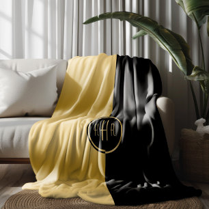 Cobertor De Velo Design Geométrico Preto e Dourado Personalizado
