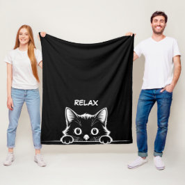 Cobertor De Velo Design Minimalista de Gatinho Fofo - GATO 1 + text