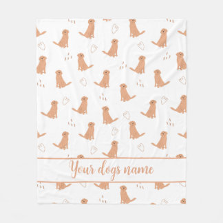Cobertor De Velo Design Moderno de Cachorro Golden Retriever e Cora