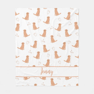 Cobertor De Velo Design Moderno de Cachorro Golden Retriever e Cora