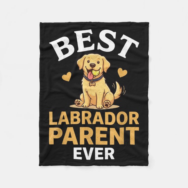 Cobertor De Velo design para dono de labrador fofo retrô amarelo (Frente)