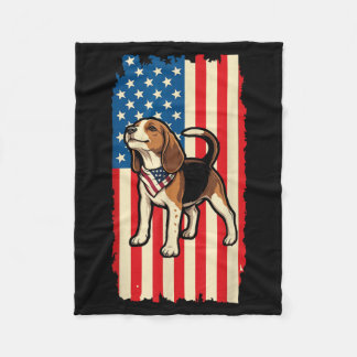 Cobertor De Velo Design Patriótico da Bandeira Americana do Beagle