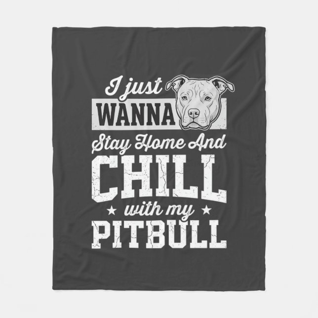 Cobertor De Velo Design Pitbull Fique em Casa e Relaxe (Frente)