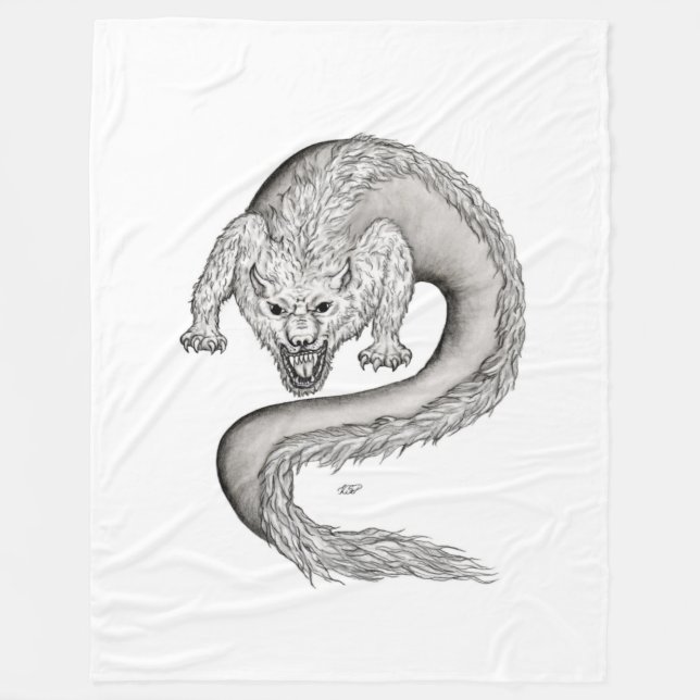 Cobertor De Velo Design preto e branco do Wolfdragon (Frente)